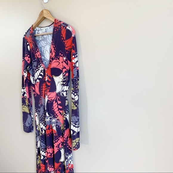CABI Butterfly Dress V-Neck Jersey Fall Colors MED RELISTED - Picture 4 of 7